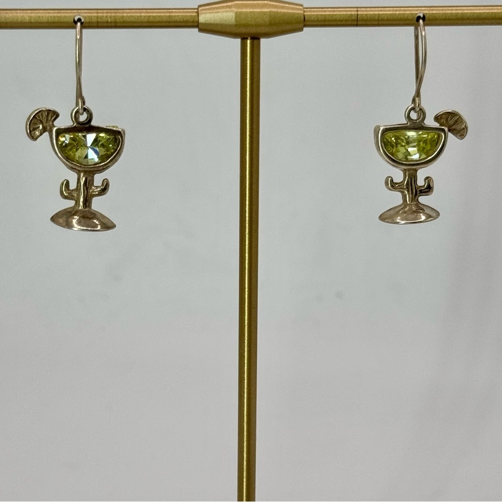 Silpada vintage sterling silver 925 margarita cocktail earrings.